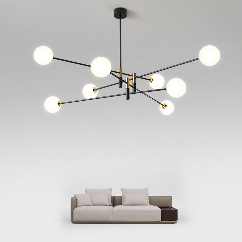 Scandinavian Magic Bean Chandelier - 4/6/8 Light Orb Glass Iron for Living Room