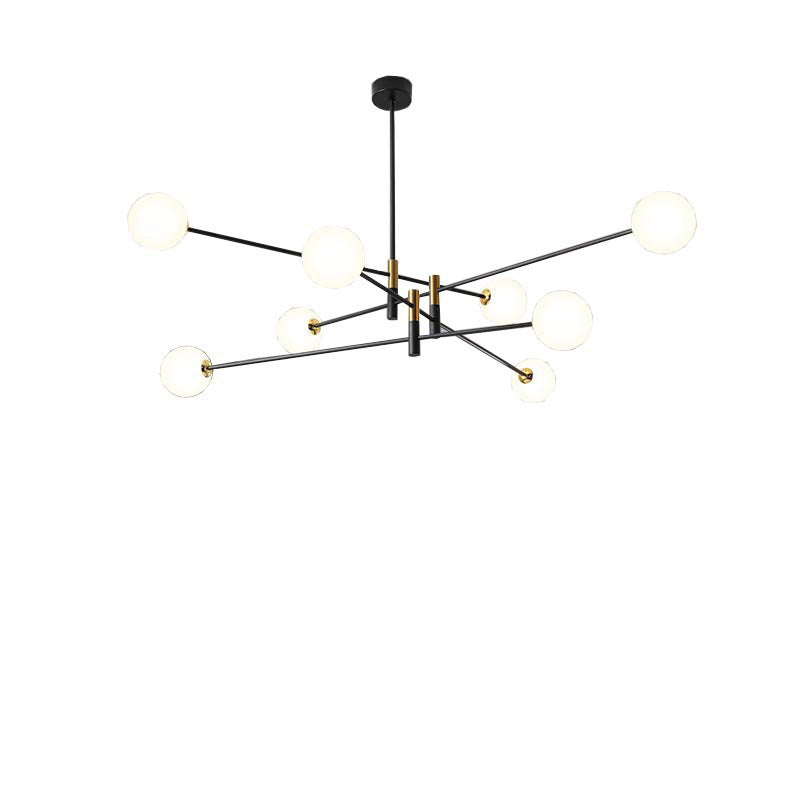 Scandinavian Magic Bean Chandelier - 4/6/8 Light Orb Glass Iron for Living Room