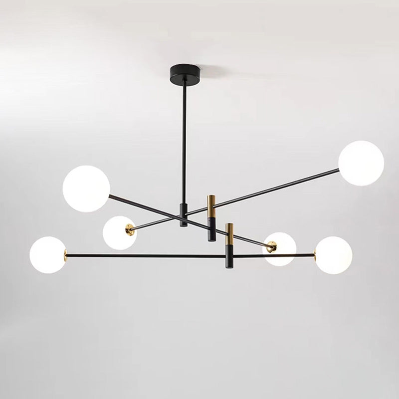 Scandinavian Magic Bean Chandelier - 4/6/8 Light Orb Glass Iron for Living Room