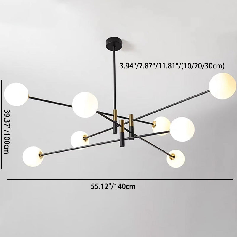 Scandinavian Magic Bean Chandelier - 4/6/8 Light Orb Glass Iron for Living Room