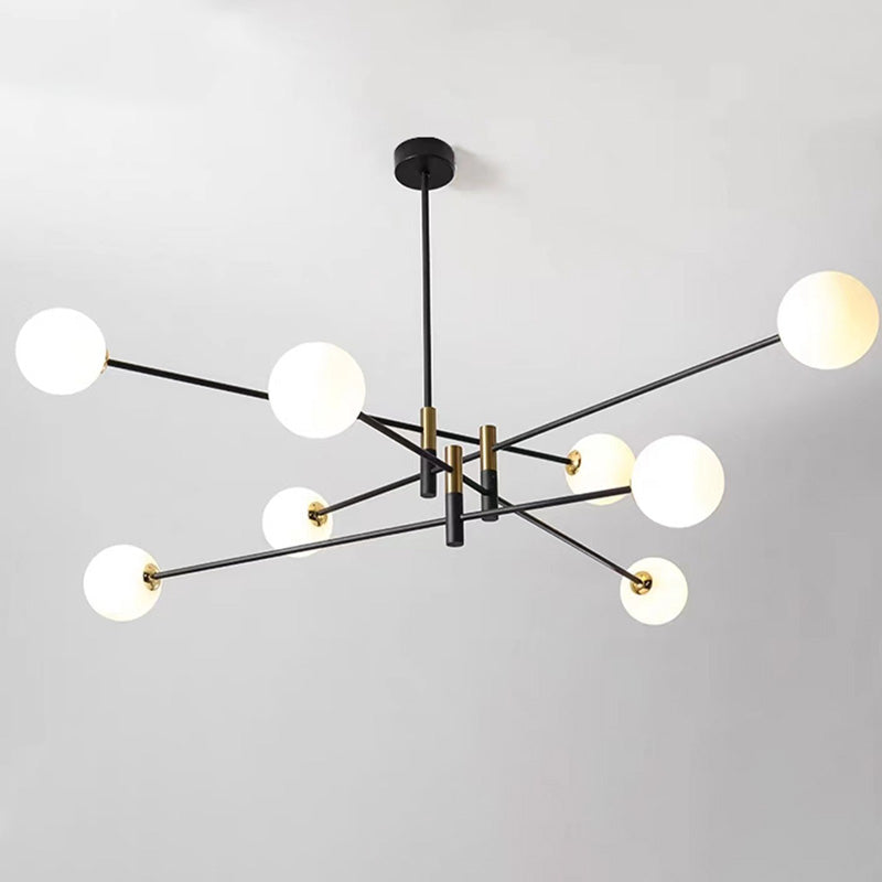 Scandinavian Magic Bean Chandelier - 4/6/8 Light Orb Glass Iron for Living Room
