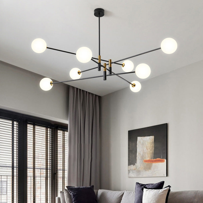 Scandinavian Magic Bean Chandelier - 4/6/8 Light Orb Glass Iron for Living Room