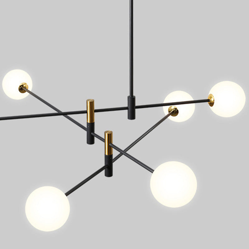 Scandinavian Magic Bean Chandelier - 4/6/8 Light Orb Glass Iron for Living Room
