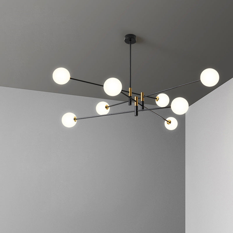 Scandinavian Magic Bean Chandelier - 4/6/8 Light Orb Glass Iron for Living Room