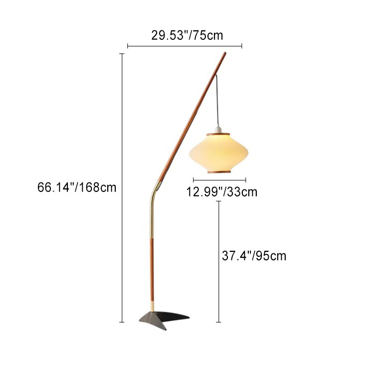 Traditional French Lantern Floor Lamp - Acrylic Ash Wood & Iron, 1-Light Design for Bedroom