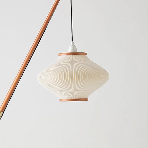 Traditional French Lantern Floor Lamp - Acrylic Ash Wood & Iron, 1-Light Design for Bedroom
