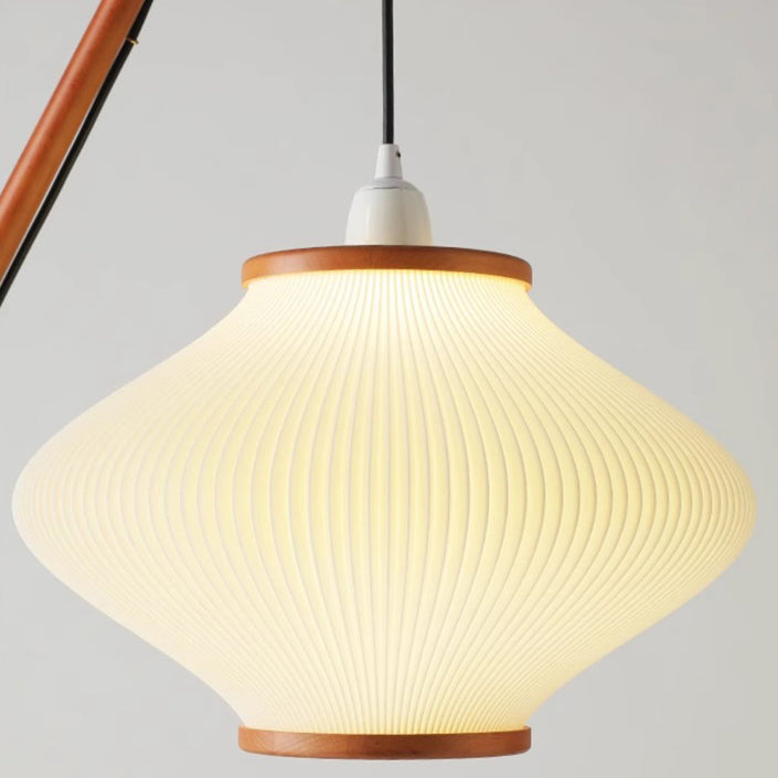 Traditional French Lantern Floor Lamp - Acrylic Ash Wood & Iron, 1-Light Design for Bedroom
