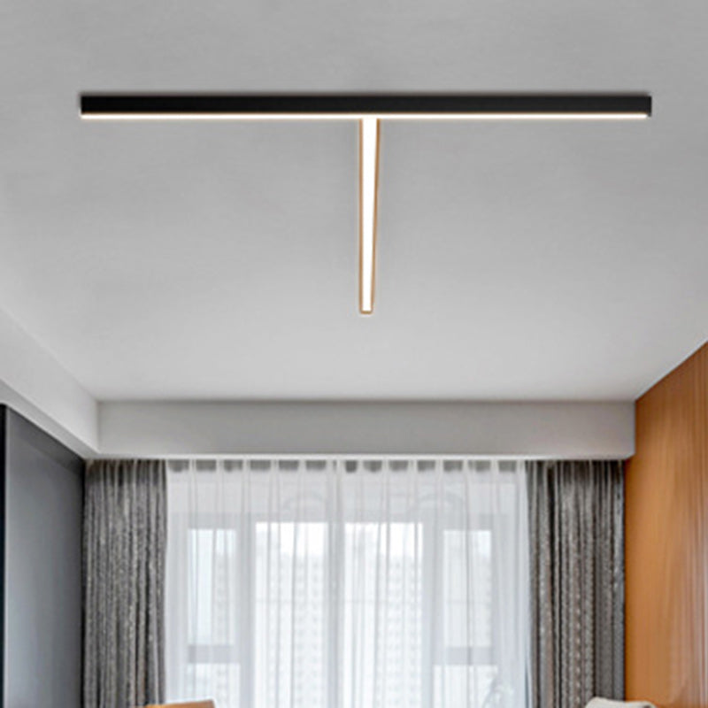 Modern Minimalist Acrylic Aluminum LED Flush Mount Light for Living Room