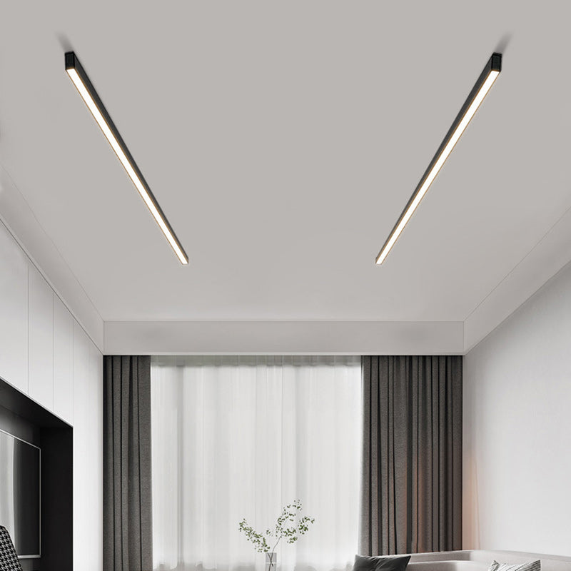 Modern Minimalist Acrylic Aluminum LED Flush Mount Light for Living Room