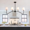 Traditional Vintage Branch Round Fabric Iron Chandeliers for Living Room - 4/5 Light Design