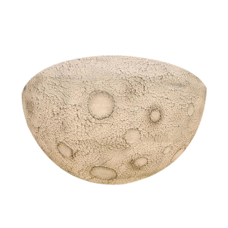 Modern Minimalist Semicircle Moon LED Flush Mount Ceiling Light Resin for Living Room