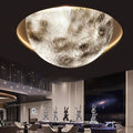 Modern Minimalist Semicircle Moon LED Flush Mount Ceiling Light Resin for Living Room