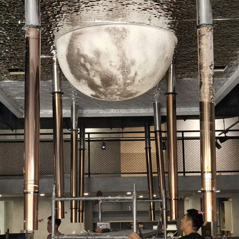 Modern Minimalist Semicircle Moon LED Flush Mount Ceiling Light Resin for Living Room