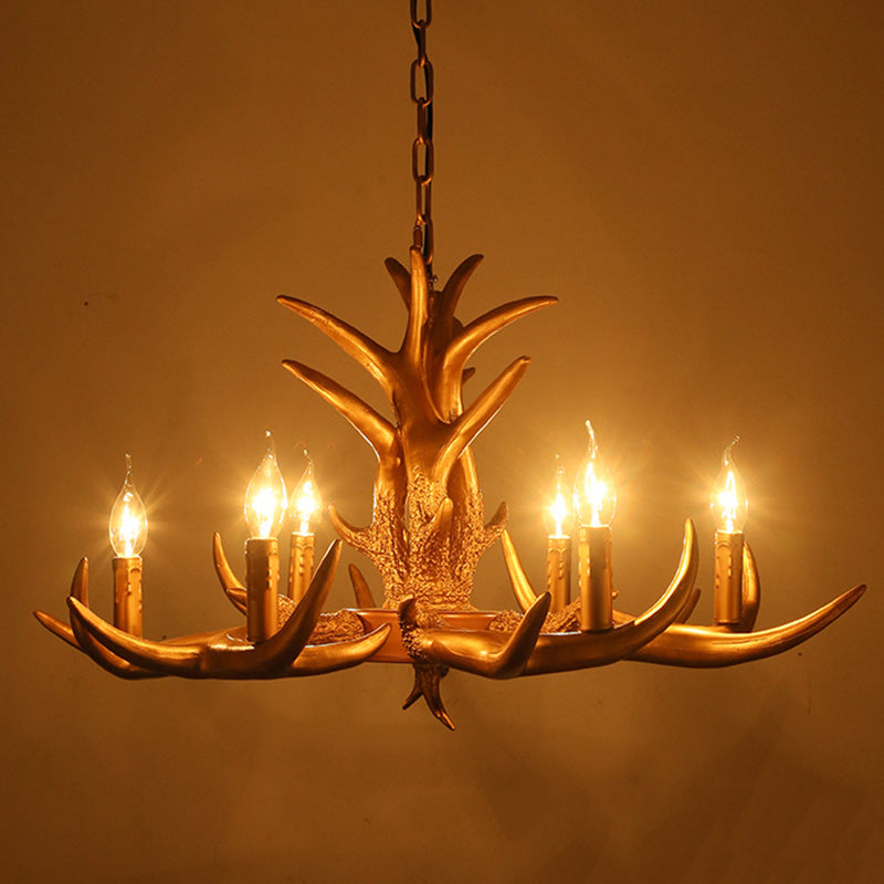 Vintage Antler Chandelier - 5/6/8 Light Glass Resin for Living Room Decor