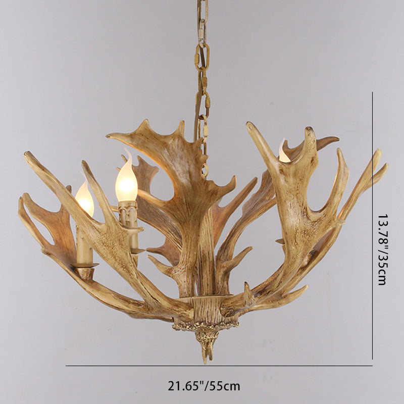 Vintage Antler Chandelier - 5/6/8 Light Glass Resin for Living Room Decor
