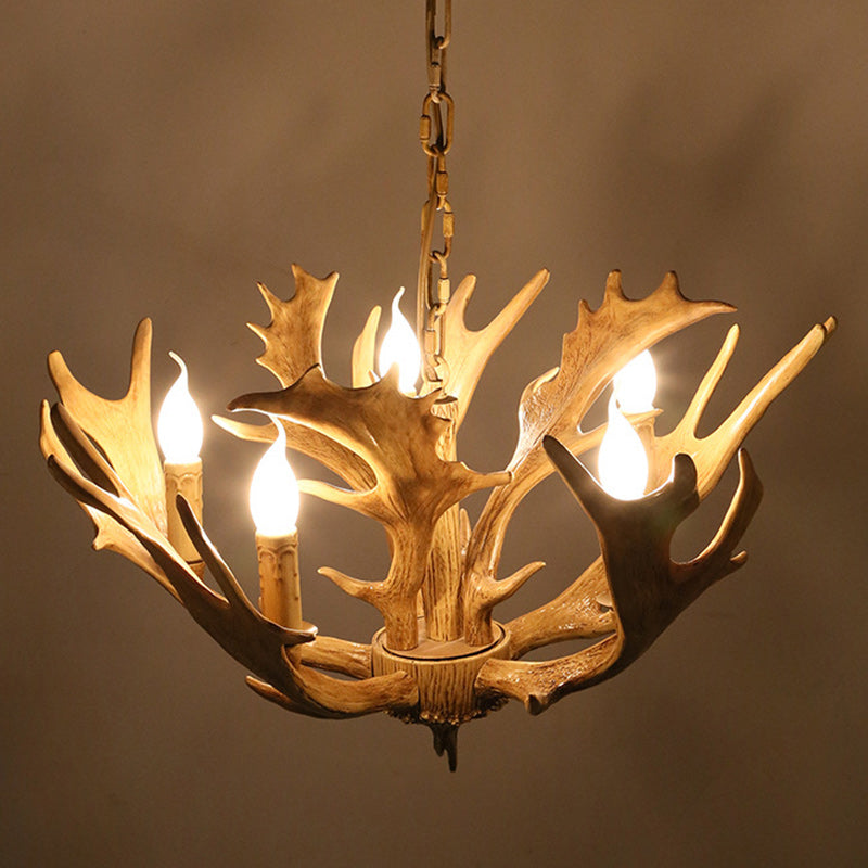 Vintage Antler Chandelier - 5/6/8 Light Glass Resin for Living Room Decor