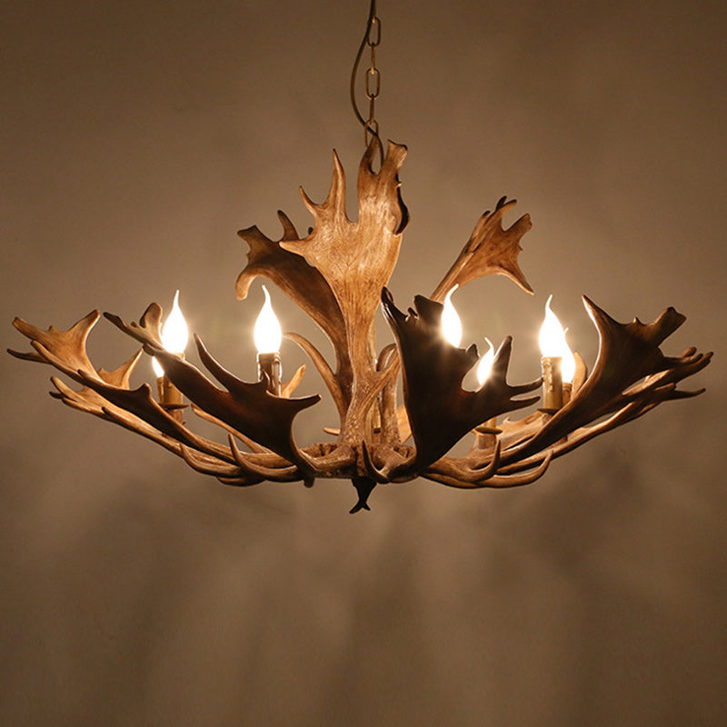 Vintage Antler Chandelier - 5/6/8 Light Glass Resin for Living Room Decor