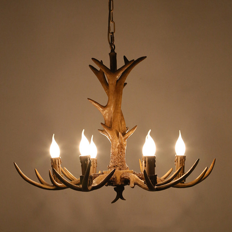 Vintage Antler Chandelier - 5/6/8 Light Glass Resin for Living Room Decor