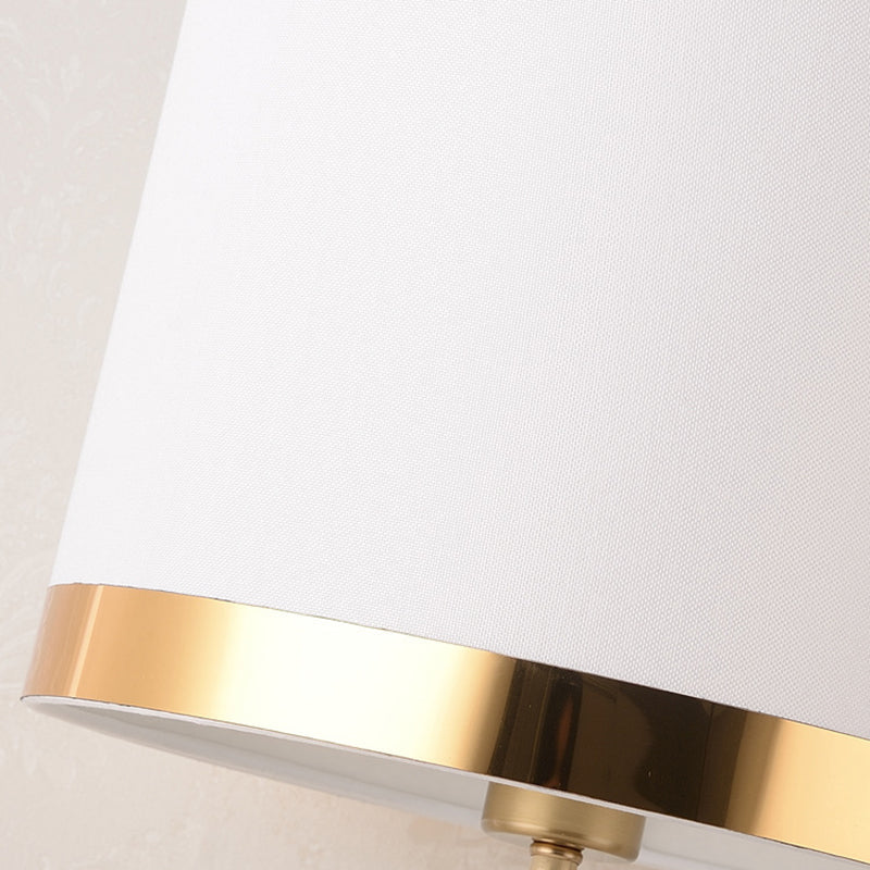Modern Luxury Round Column Fabric Iron Table Lamp - 1-Light for Living Room