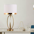 Modern Luxury Round Column Fabric Iron Table Lamp - 1-Light for Living Room