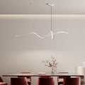 Contemporary Scandinavian LED Island Chandelier - Long Curve Acrylic Aluminum Design for Living Room Lighting