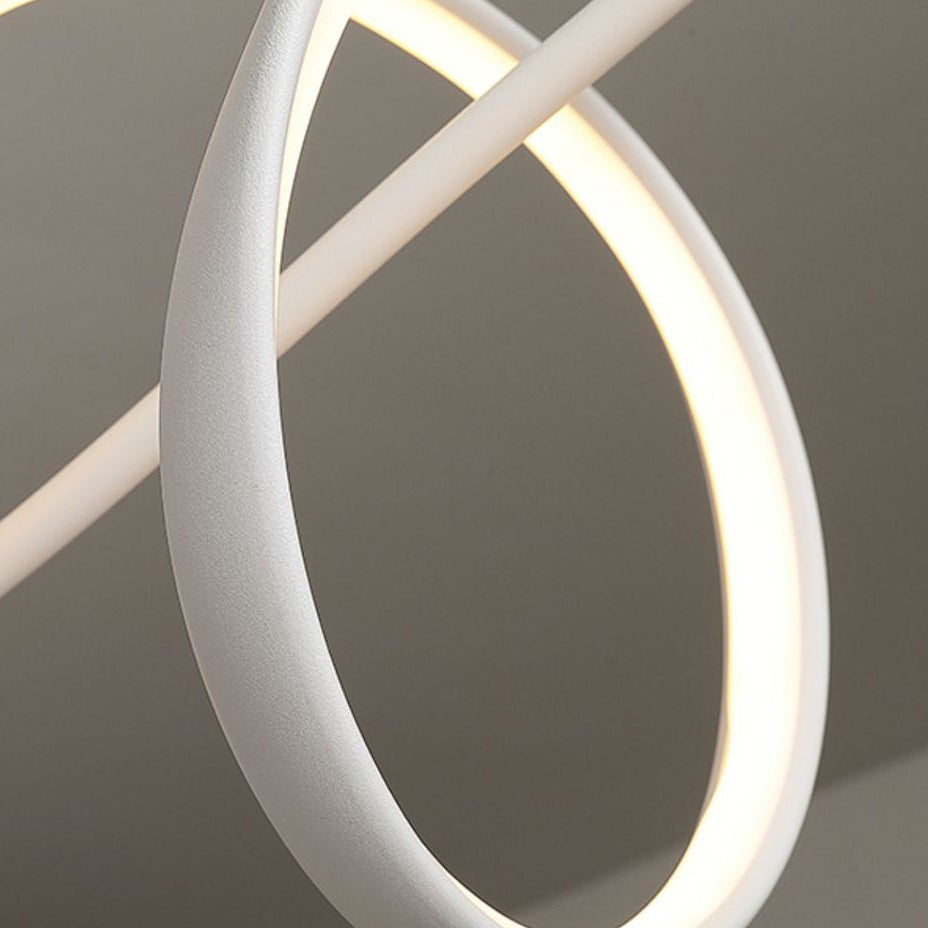Contemporary Scandinavian LED Island Chandelier - Long Curve Acrylic Aluminum Design for Living Room Lighting