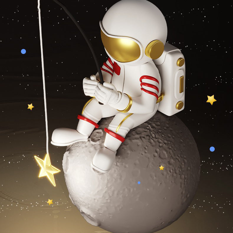Modern Art Deco Kids Astronaut Planet Round Acrylic Iron LED Chandelier for Living Room, Unique Space-Themed Ceiling Light, Stylish Children's Room Lighting, Decorative LED Pendant Light, Fun Astronomy Lamp, Kids Room Decor, Contemporary Chandelier for Bo