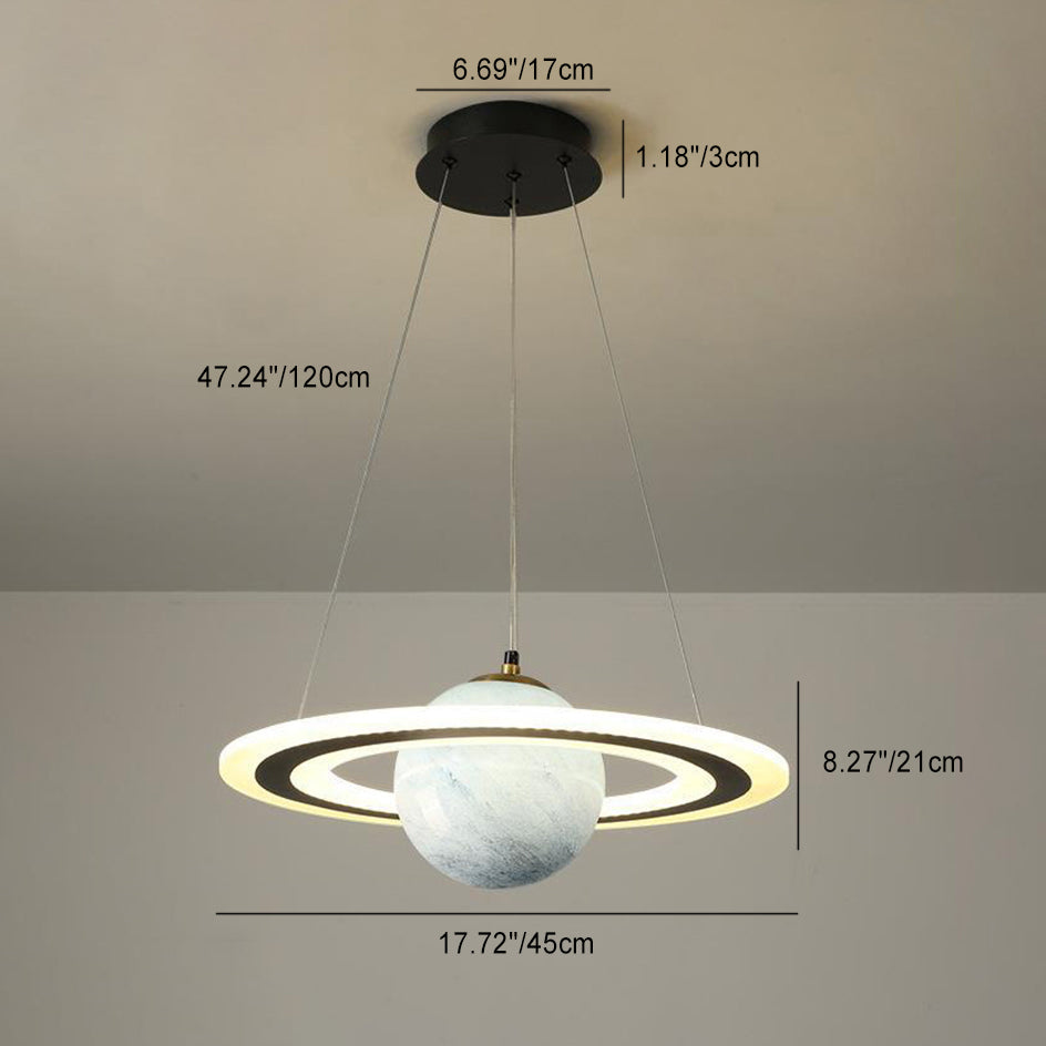 Modern Art Deco Kids Planet Spaceman LED Chandelier for Living Room
