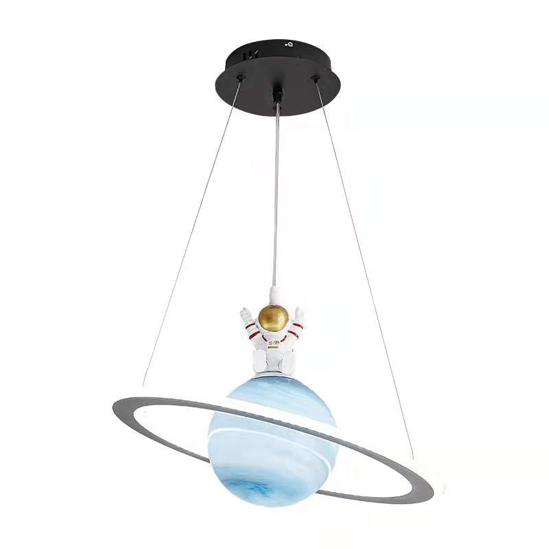 Modern Art Deco Kids Planet Spaceman LED Chandelier for Living Room