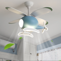 Contemporary Scandinavian Peter Pan Ceiling Fan Light for Kids' Bedroom - LED, Acrylic, ABS, Iron, Downrods