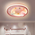Modern Art Deco Unicorn Planet LED Flush Mount Ceiling Light for Kids' Bedroom