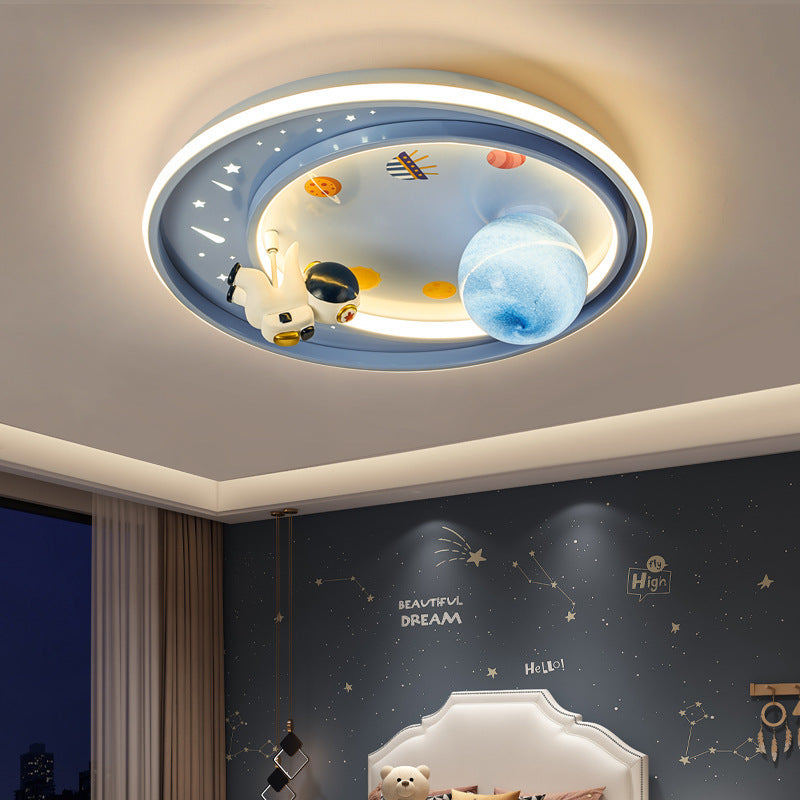 Modern Art Deco Unicorn Planet LED Flush Mount Ceiling Light for Kids' Bedroom