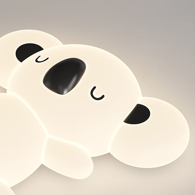 Modern Art Deco Koala Bear Kids Cartoon LED Flush Mount Ceiling Light for Bedroom, Stylish PE Iron Fixture, Cute Koala Design, Children's Room Lighting, Nursery Decor, Playroom Ceiling Light, Energy-Efficient Illumination, Unique Home Decor, Playful Bedro