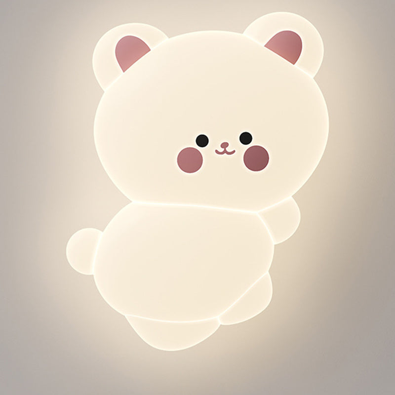 Modern Art Deco Koala Bear Kids Cartoon LED Flush Mount Ceiling Light for Bedroom, Stylish PE Iron Fixture, Cute Koala Design, Children's Room Lighting, Nursery Decor, Playroom Ceiling Light, Energy-Efficient Illumination, Unique Home Decor, Playful Bedro