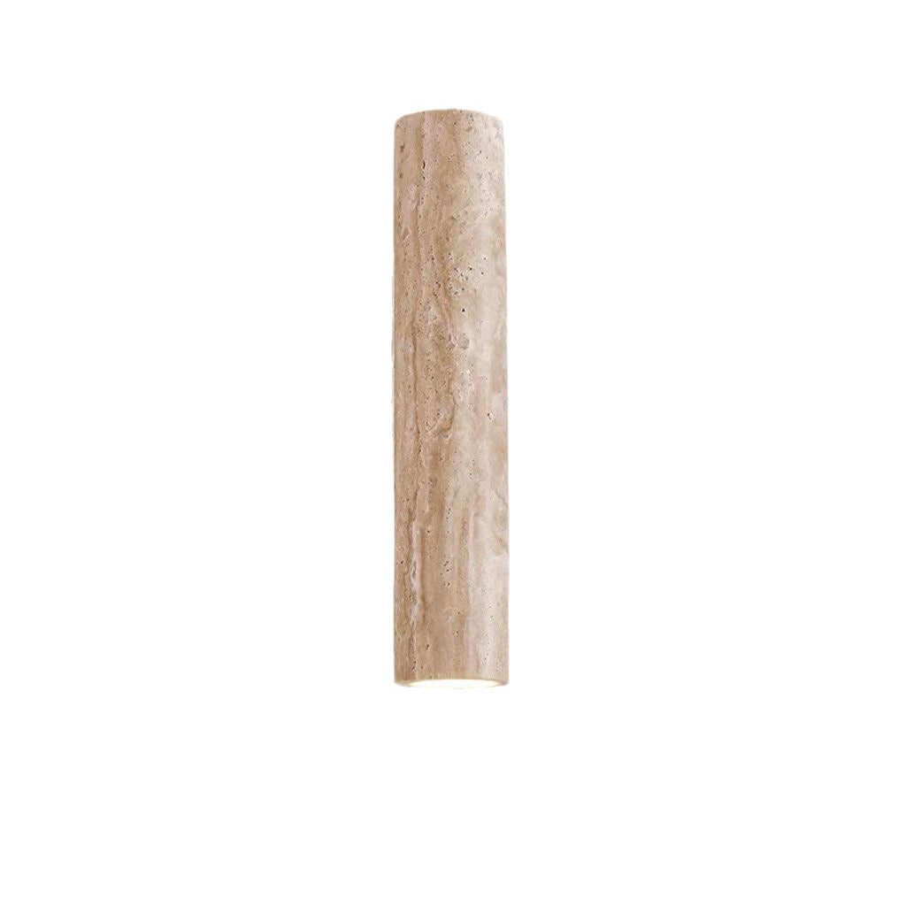 Contemporary Scandinavian Yellow Travertine Wood Wall Sconce 2-Light Lamp