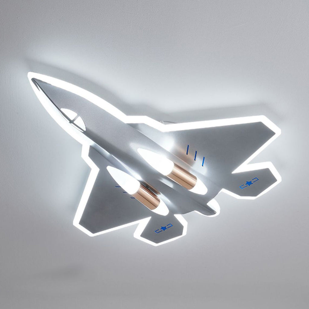 Modern Art Deco Kids Fighter Jets Airplanes Acrylic Iron LED Mount Ceiling Light Living Room Bedroom Decor Unique Children's Lighting Fixture Stylish Aviation Theme Illumination Kids Room Decor Ceiling Lamp Aviation Wall Art Decor Ceiling Lighting Design