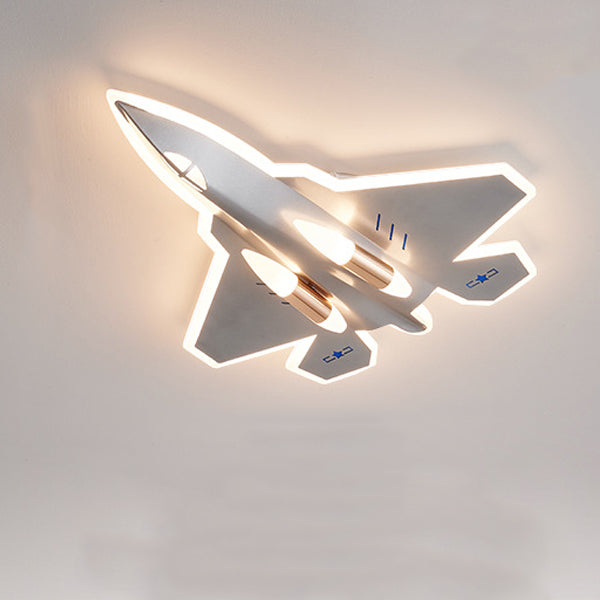 Modern Art Deco Kids Fighter Jets Airplanes Acrylic Iron LED Mount Ceiling Light Living Room Bedroom Decor Unique Children's Lighting Fixture Stylish Aviation Theme Illumination Kids Room Decor Ceiling Lamp Aviation Wall Art Decor Ceiling Lighting Design