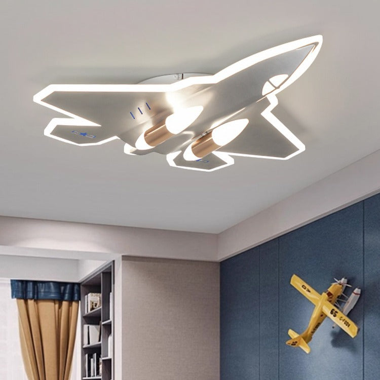 Modern Art Deco Kids Fighter Jets Airplanes Acrylic Iron LED Mount Ceiling Light Living Room Bedroom Decor Unique Children's Lighting Fixture Stylish Aviation Theme Illumination Kids Room Decor Ceiling Lamp Aviation Wall Art Decor Ceiling Lighting Design