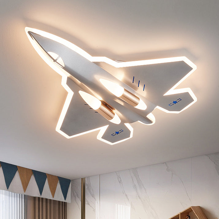 Modern Art Deco Kids Fighter Jets Airplanes Acrylic Iron LED Mount Ceiling Light Living Room Bedroom Decor Unique Children's Lighting Fixture Stylish Aviation Theme Illumination Kids Room Decor Ceiling Lamp Aviation Wall Art Decor Ceiling Lighting Design