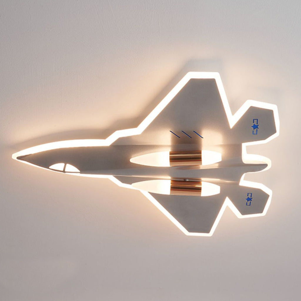 Modern Art Deco Kids Fighter Jets Airplanes Acrylic Iron LED Mount Ceiling Light Living Room Bedroom Decor Unique Children's Lighting Fixture Stylish Aviation Theme Illumination Kids Room Decor Ceiling Lamp Aviation Wall Art Decor Ceiling Lighting Design