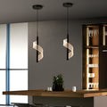 Scandinavian Curved Acrylic LED Pendant Light for Living Room