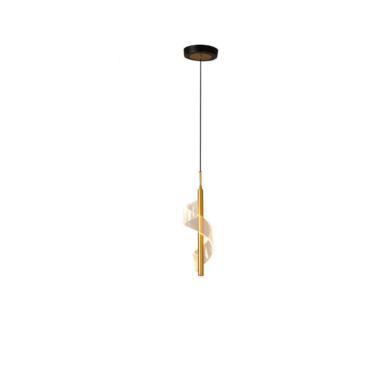 Scandinavian Curved Acrylic LED Pendant Light for Living Room