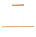 Modern Walnut Wood Aluminum LED Chandelier - Minimalist Island Light for Dining Room