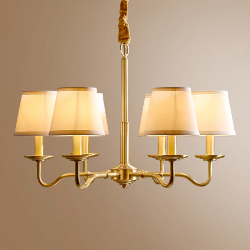 Vintage Curved Line Branch Copper Chandelier - 4/6/8 Light Living Room Fixture