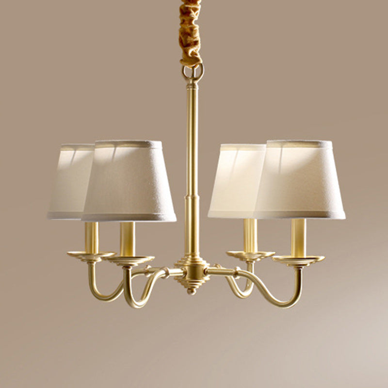 Vintage Curved Line Branch Copper Chandelier - 4/6/8 Light Living Room Fixture