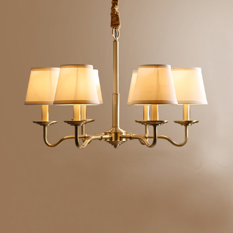 Vintage Curved Line Branch Copper Chandelier - 4/6/8 Light Living Room Fixture