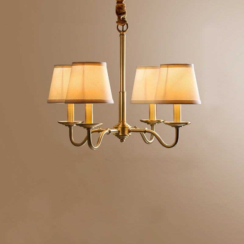Vintage Curved Line Branch Copper Chandelier - 4/6/8 Light Living Room Fixture