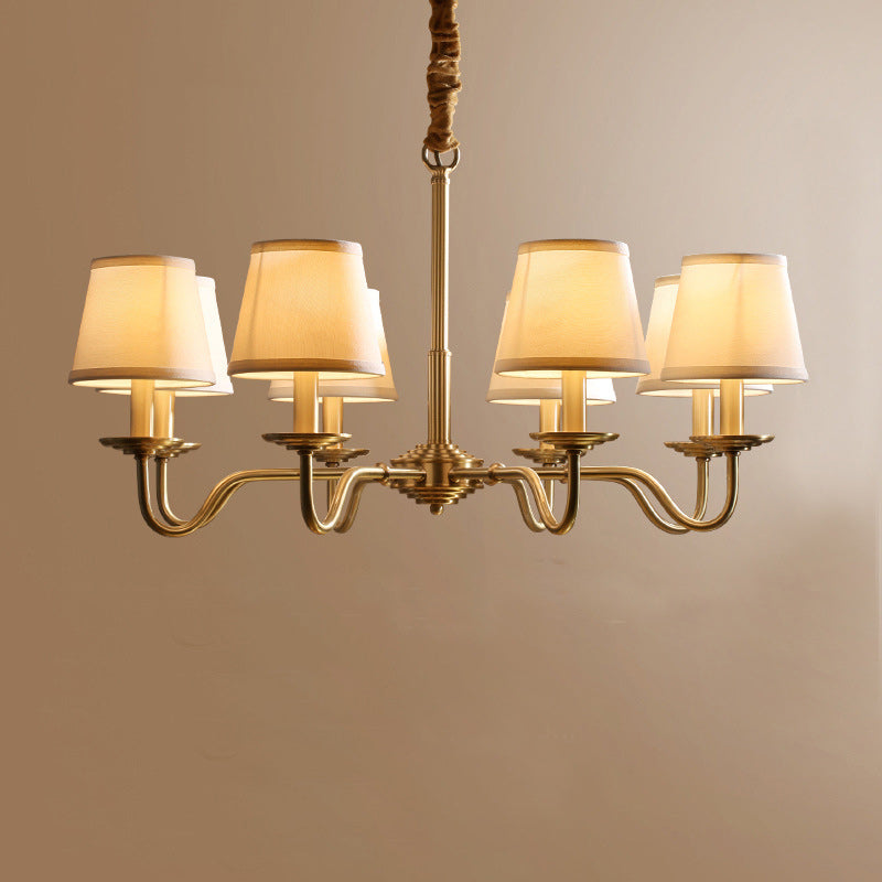 Vintage Curved Line Branch Copper Chandelier - 4/6/8 Light Living Room Fixture