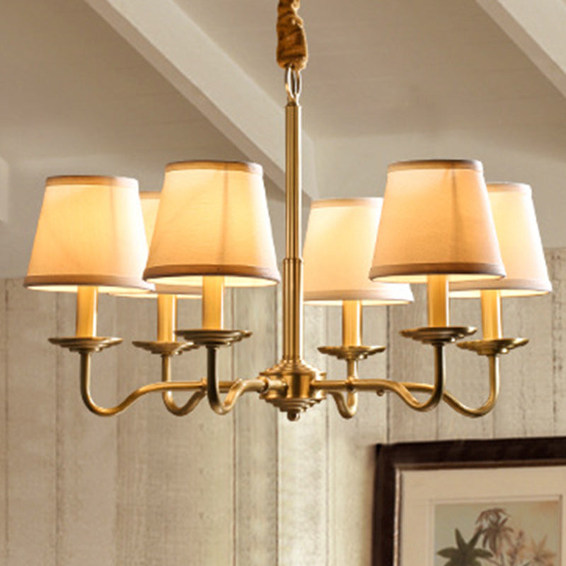 Vintage Curved Line Branch Copper Chandelier - 4/6/8 Light Living Room Fixture
