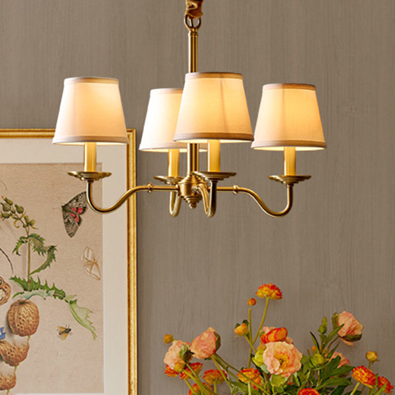 Vintage Curved Line Branch Copper Chandelier - 4/6/8 Light Living Room Fixture